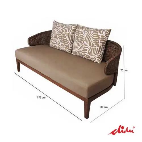 Wooden Patio Sofa Two Seater Bavana